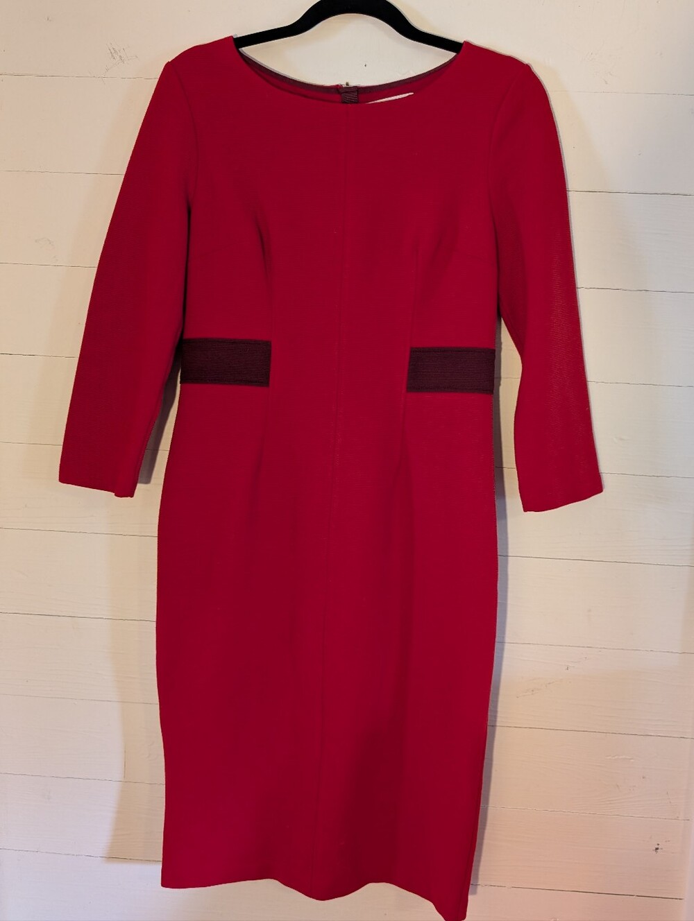 Boden Ladies Bodycon Sheath Dress Red Aubergine US Sz 6 Petite Uk 10 Petit EUC